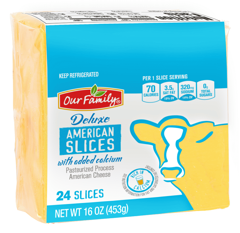 Our Family Deluxe american slices with added calcium, 24-slices Full-Size Picture